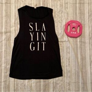 Black Graphic Tank Top